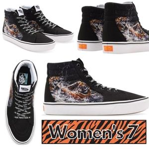 Vans Sk8-hi Discovery Project Cat Protect Tigers ComfyCush Women's 7 Black Canva